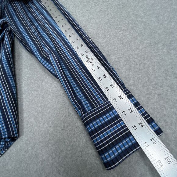 Robert Graham Shirt Mens Large L Blue 3D Texture Flip Cuff Collar Long Sleeve - Picture 5 of 13